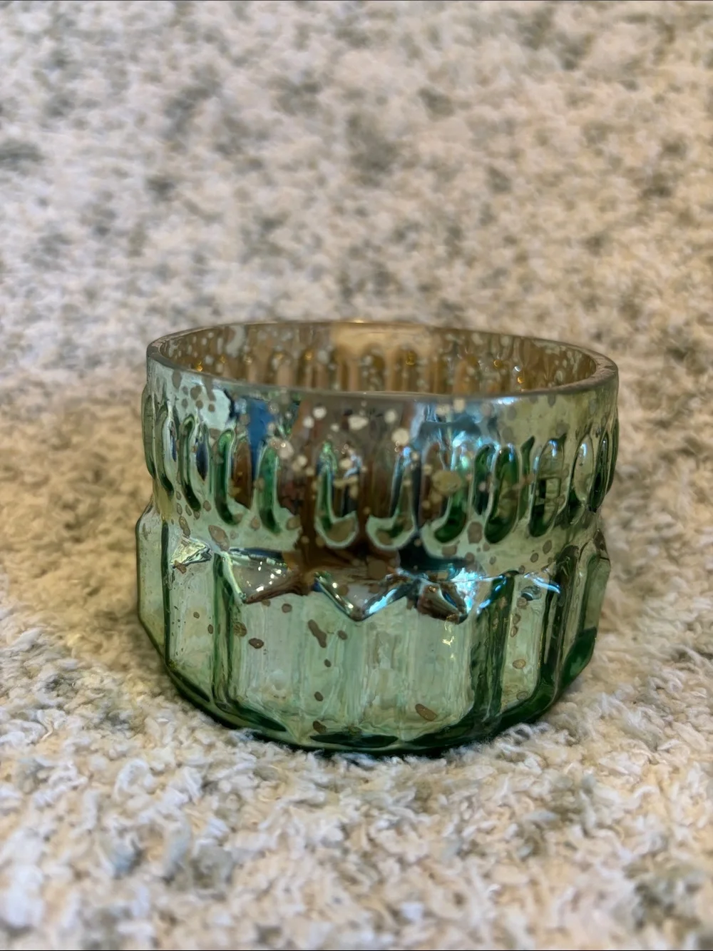 Rustic Sage Green Mercury Glass Tealight Holder by Koyal NWT Pier One